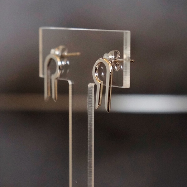 DiapaZon 1,5 cm Boucle d'Oreille Puce / unité Argent Rhodié