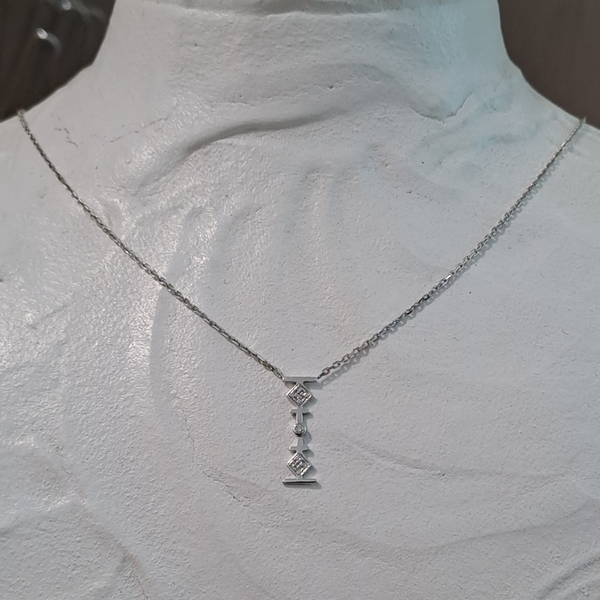 LARMADA 2 cm Pendentif prestige sur chaîne Diamants Or Gris 18k en I