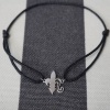 Fleur de Lys Taille 1,6 cm évidé Bracelet sur Cordon en Argent Rhodié