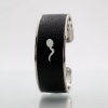LARZO JonKar  Z°ZO - One Touch Blanc sur Cuir Rhodiage Argent Jonc L