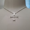 LARMADA Croix 2 cm Pendentif sur Chaine Argent Rhodié