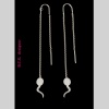 Z°ZO Zig-Zag Boucles d'Oreilles sur Chaine 5 cm  Argent Rhodié