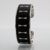 JonKar Larzo  LARMADA TOTEM  Blanc sur Cuir Rhodiage Argent Jonc L