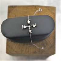 LARMADA Croix 2 cm Bracelet en Argent sur Chaine
