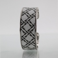 JonKar  LARMADA Multiple Noir sur cuir Rhodiage Argent Jonc L
