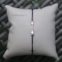 LARMADA  Taille 2 cm Bracelet sur Cordon Argent