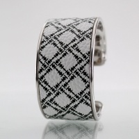 JonKar  LARMADA Multiple Noir sur cuir Rhodiage Argent Jonc XL