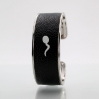 LARZO JonKar  Z°ZO - One Touch Blanc sur Cuir Rhodiage Argent Jonc L