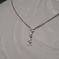 LARMADA 2 cm Pendentif prestige sur chaîne Diamants Or Gris 18k en I
