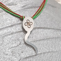 Z°ZO Zag Bask 2,7 cm Pendentif sur double cordon Argent Rhodié