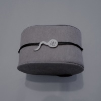 Z°ZO Zag Bask 2,7 cm Bracelet sur cordon Argent Rhodié