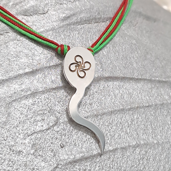 Z°ZO Zag Bask 2,7 cm Pendentif sur double cordon Argent Rhodié